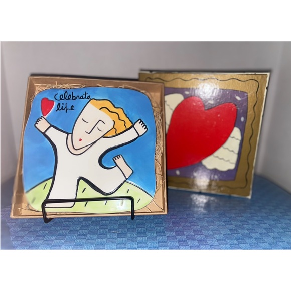 Celebrate Life Wall Plaque by Sandra Magsamen - Wall or Display Stand 6” x 6” - Picture 1 of 8